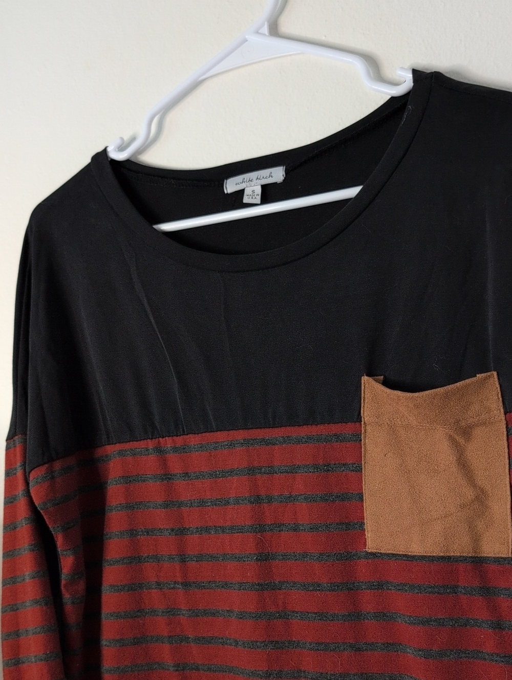 white birch Black Crewneck Long Sleeve Top - Picture 3 of 6